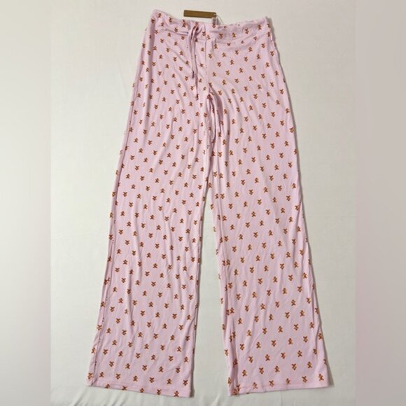 SKIMS Sleep Straight Leg Pajama Pants Pink Gingerbread Size M NWT - Picture 3 of 5